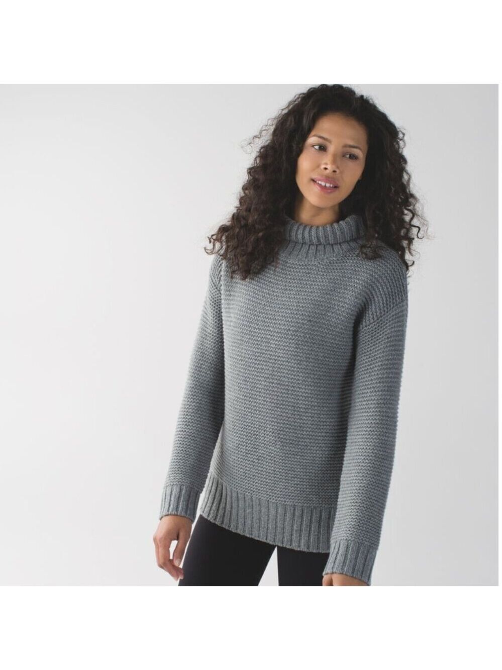 Lululemon Merino Wool Karma Kurmasana Sweater Heathered Medium Grey Size 4